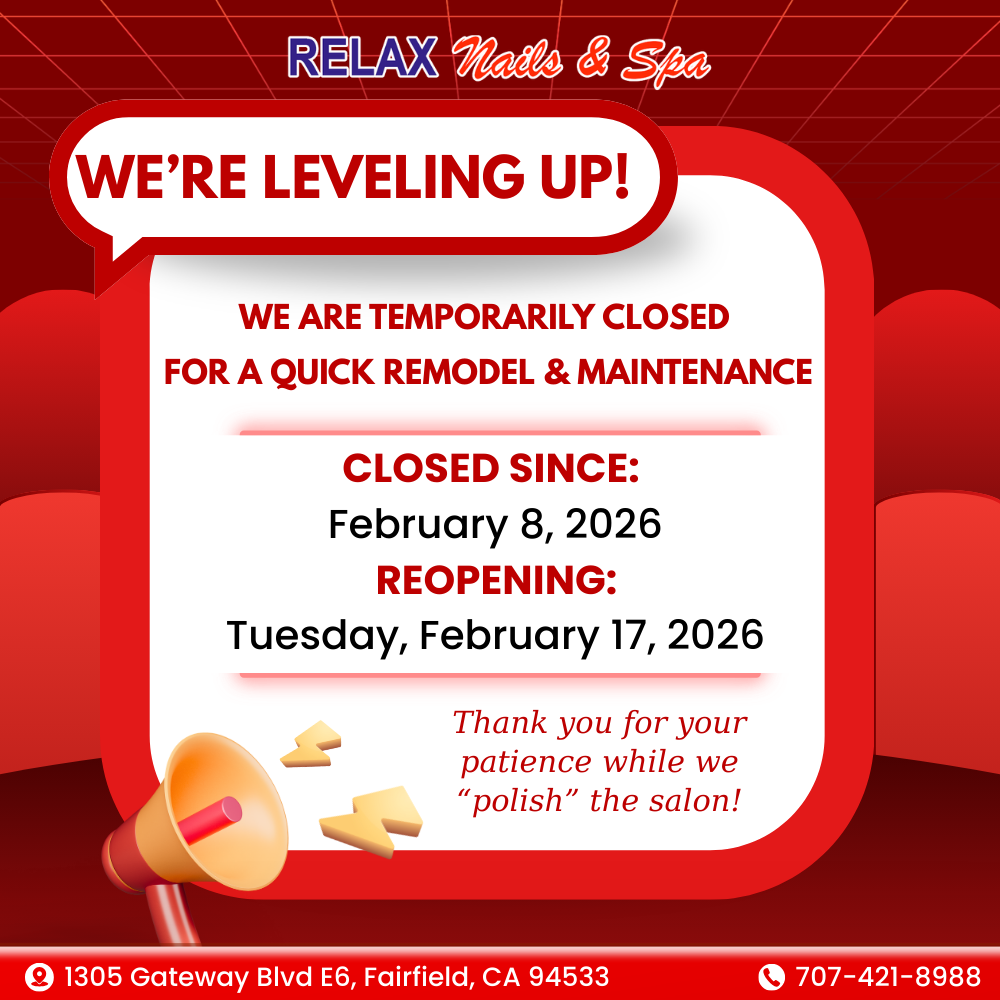 We’re currently closed for a quick remodel and maintenance as we refresh our space to make your future pampering sessions even more relaxing, beautiful, and comfortable. Reopening Tuesday, February 17, 2026